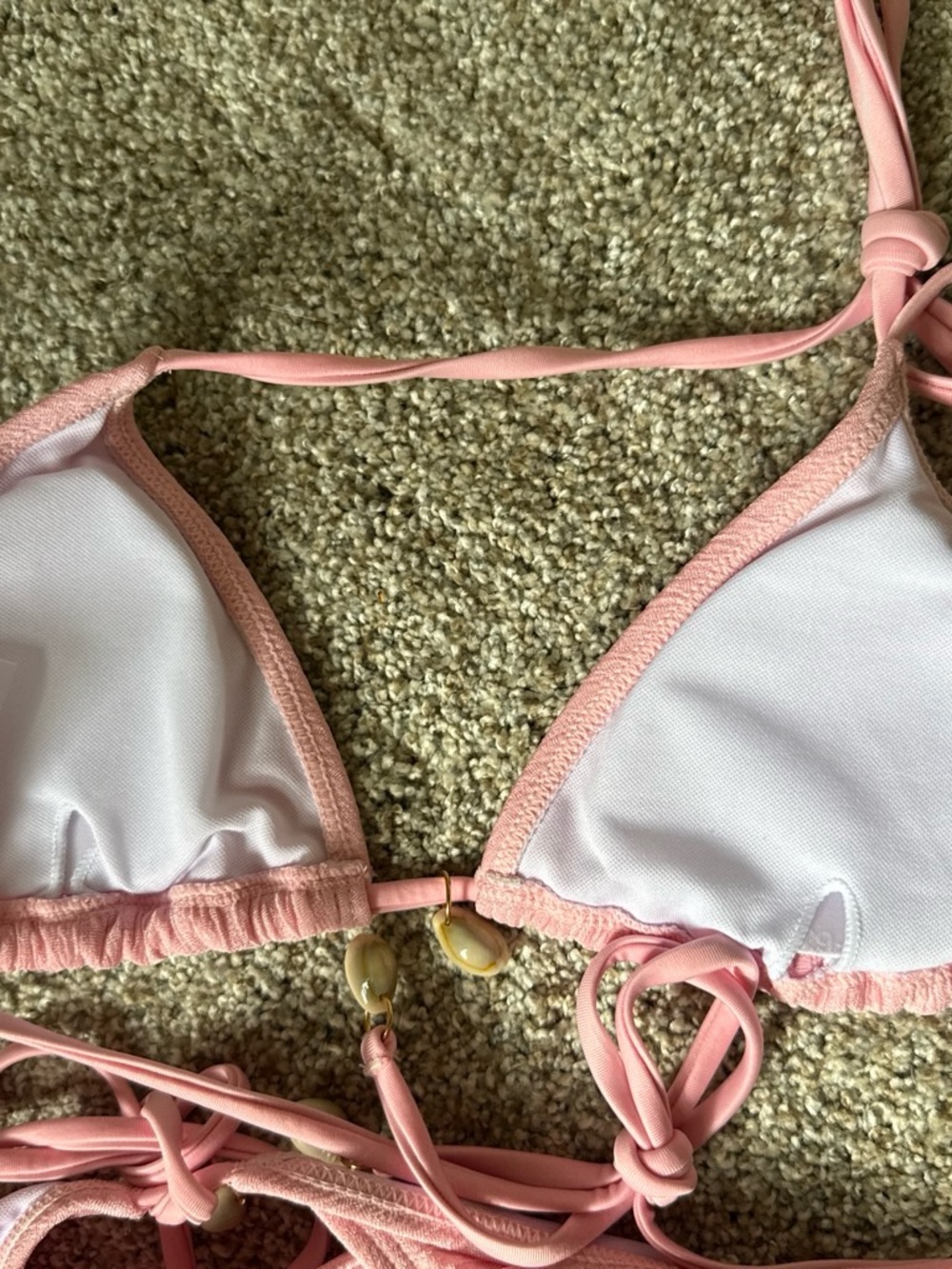 Pink Textured String Bikini Set - Picture 4 of 4